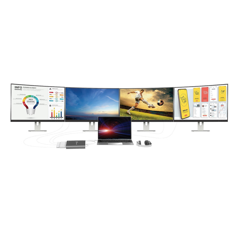 USB-C™ to 4-Port HDMI™ Multi-Monitor Adapter