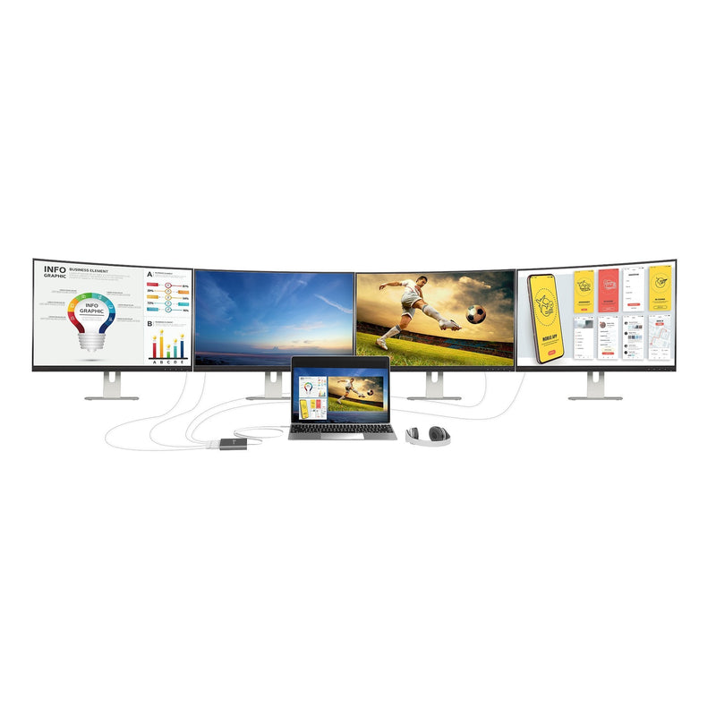USB-C™ to 4-Port HDMI™ Multi-Monitor Adapter