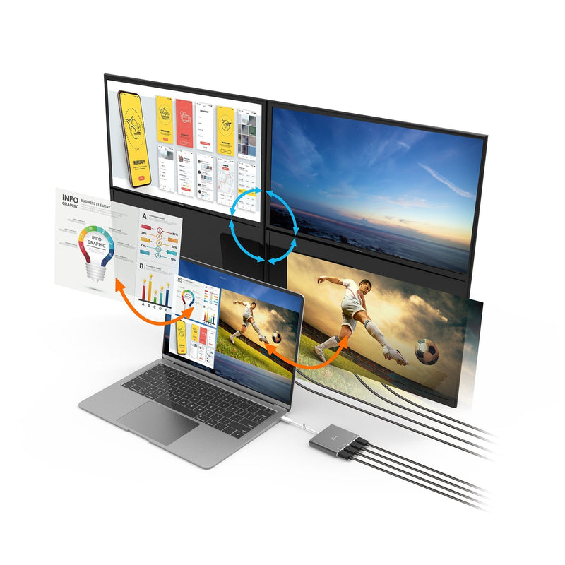 USB-C™ to 4-Port HDMI™ Multi-Monitor Adapter