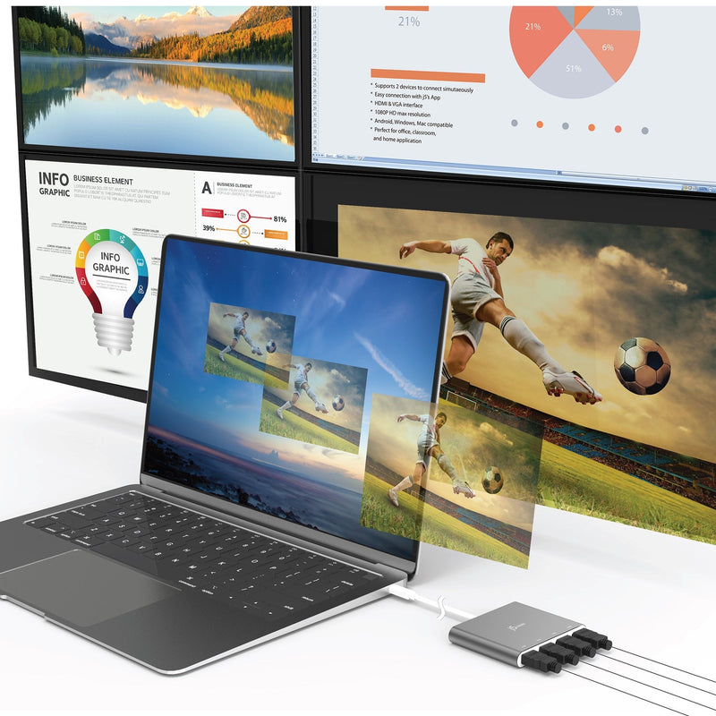 USB-C™ to 4-Port HDMI™ Multi-Monitor Adapter