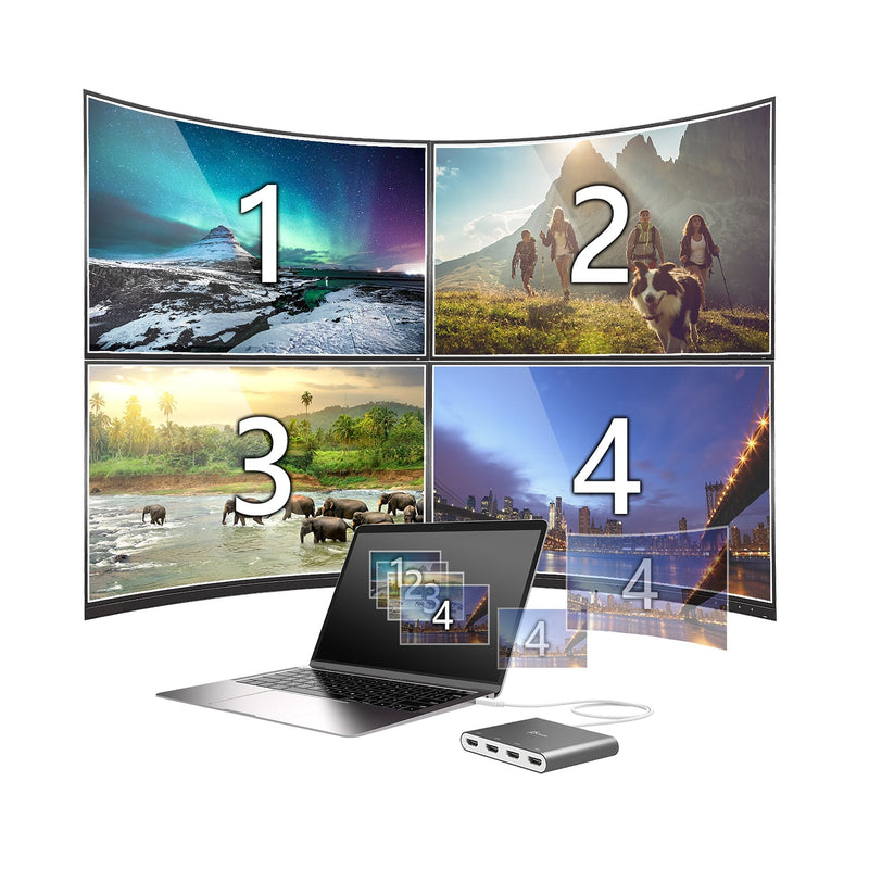 USB-C™ to 4-Port HDMI™ Multi-Monitor Adapter