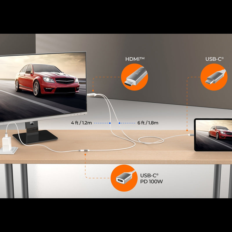 USB-C® to 4K HDMI™ Cable With PD100W Pass-Through