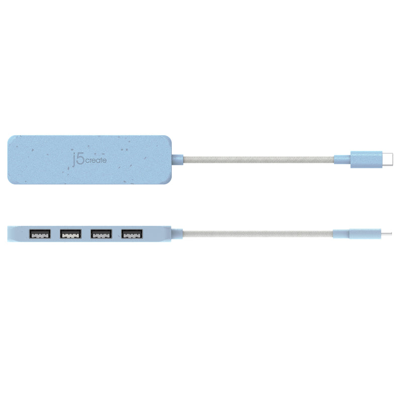 Eco-Friendly USB-C® to 4-Port Type-A Gen 2 Hub