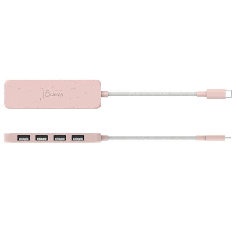 Eco-Friendly USB-C® to 4-Port Type-A Gen 2 Hub