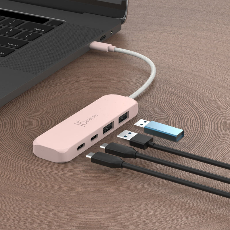 Eco-Friendly USB-C® to 4-Port Type-C & Type-A Gen 2 Hub