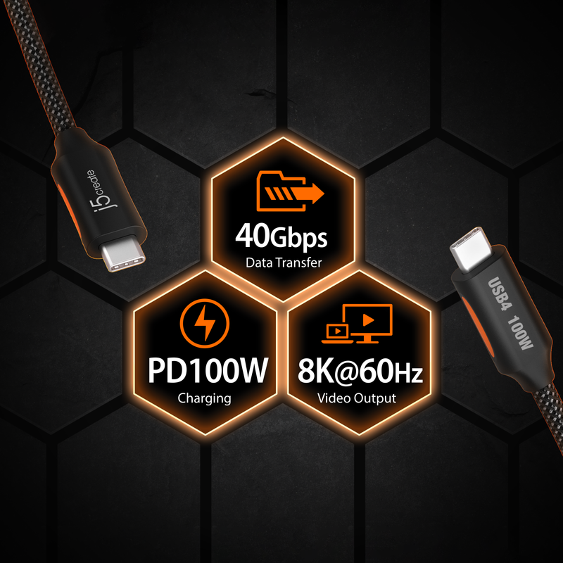 USB4® 40Gbps Full-Featured USB-C® Coaxial Cable