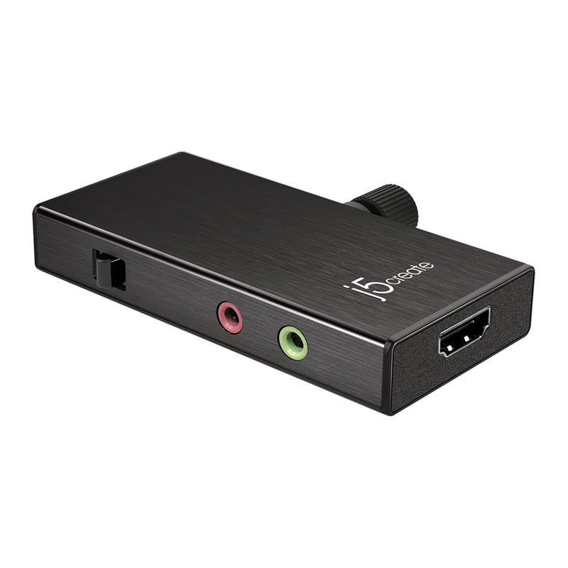 JVA02 sleek black compact adapter with HDMI to USB-C